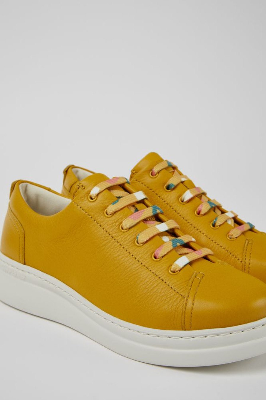 Women CamperLab Sneakers | Yellow Leather Sneakers For Women