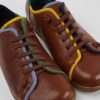 Men CamperLab Casual Shoes | Brown Leather And Wool Shoes For Men