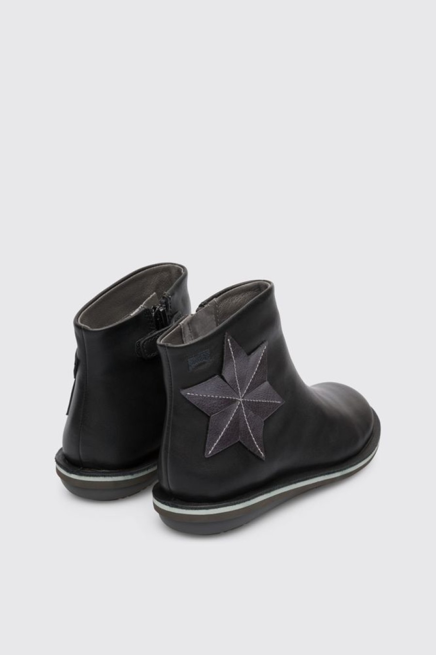 Kids CamperLab Boots | Black Twins Zip Boot For Girls