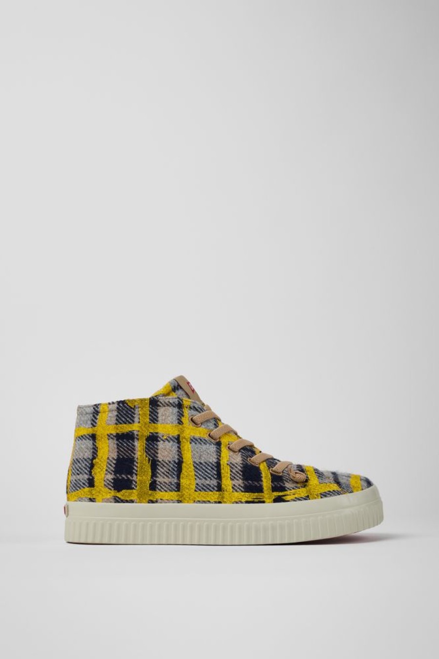 Men CamperLab Casual Shoes | Yellow Multicolored Recycled Wool Sneakers For Men