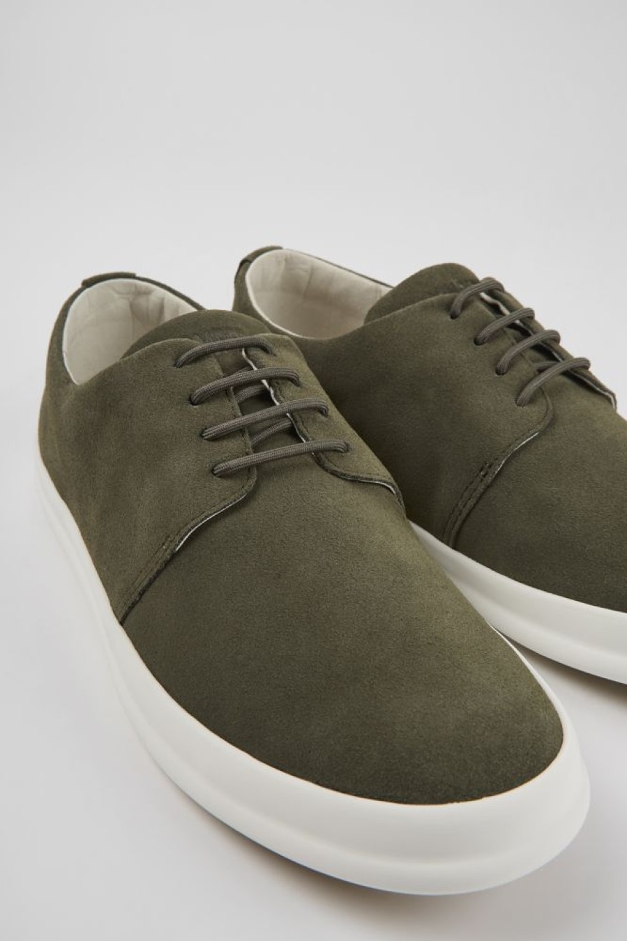 Men CamperLab Casual Shoes | Green Nubuck Shoes For Men