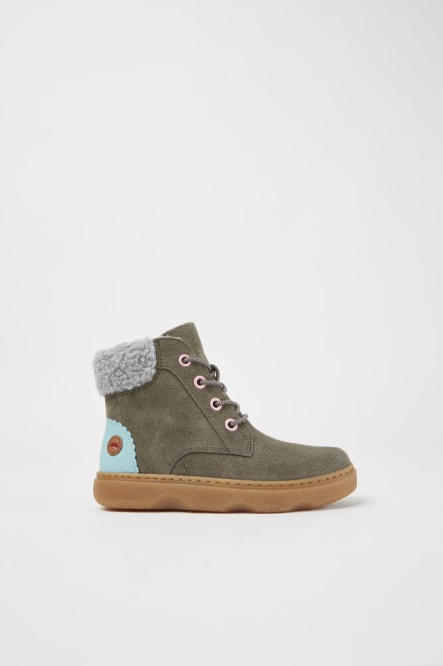 Kids CamperLab Boots | Dark Green Ankle Boots