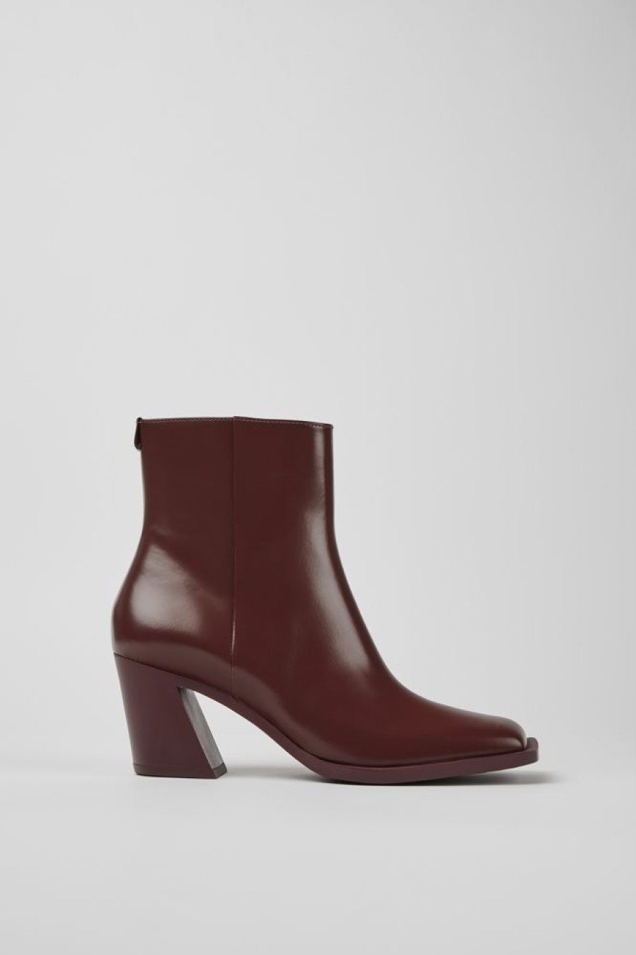 Women CamperLab Ankle Boots | Burgundy Leather Ankle Boots For Women