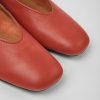 Women CamperLab Formal Shoes | Red Leather Ballerinas For Women