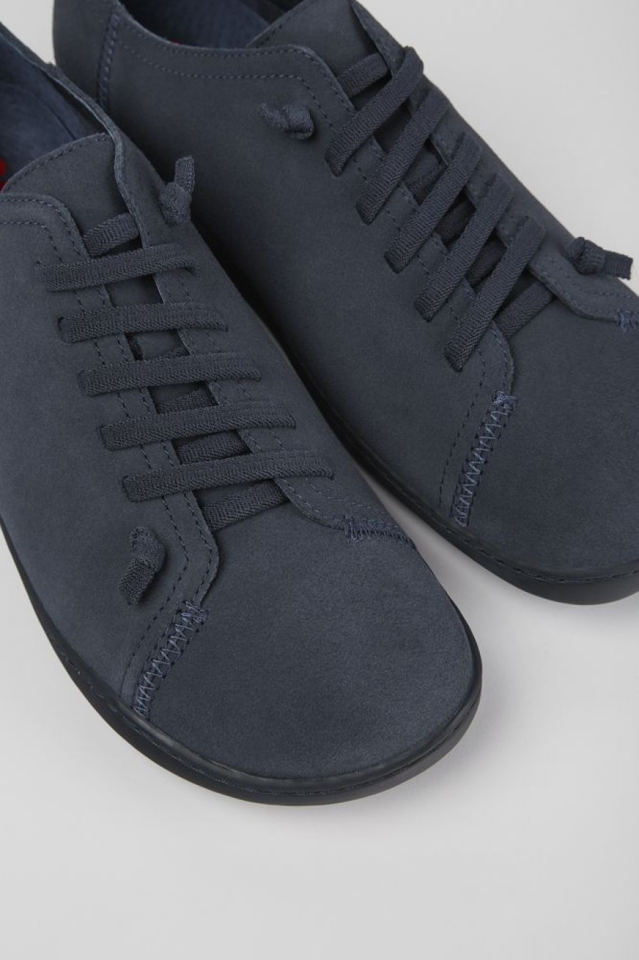 Men CamperLab Casual Shoes | Blue Nubuck Shoes For Men