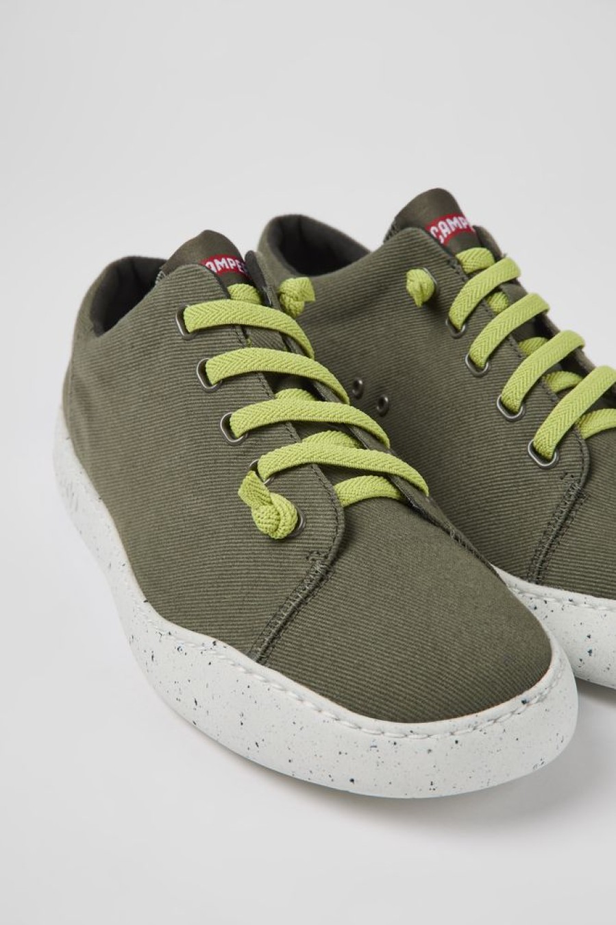 Men CamperLab Casual Shoes | Green Textile Sneakers For Men