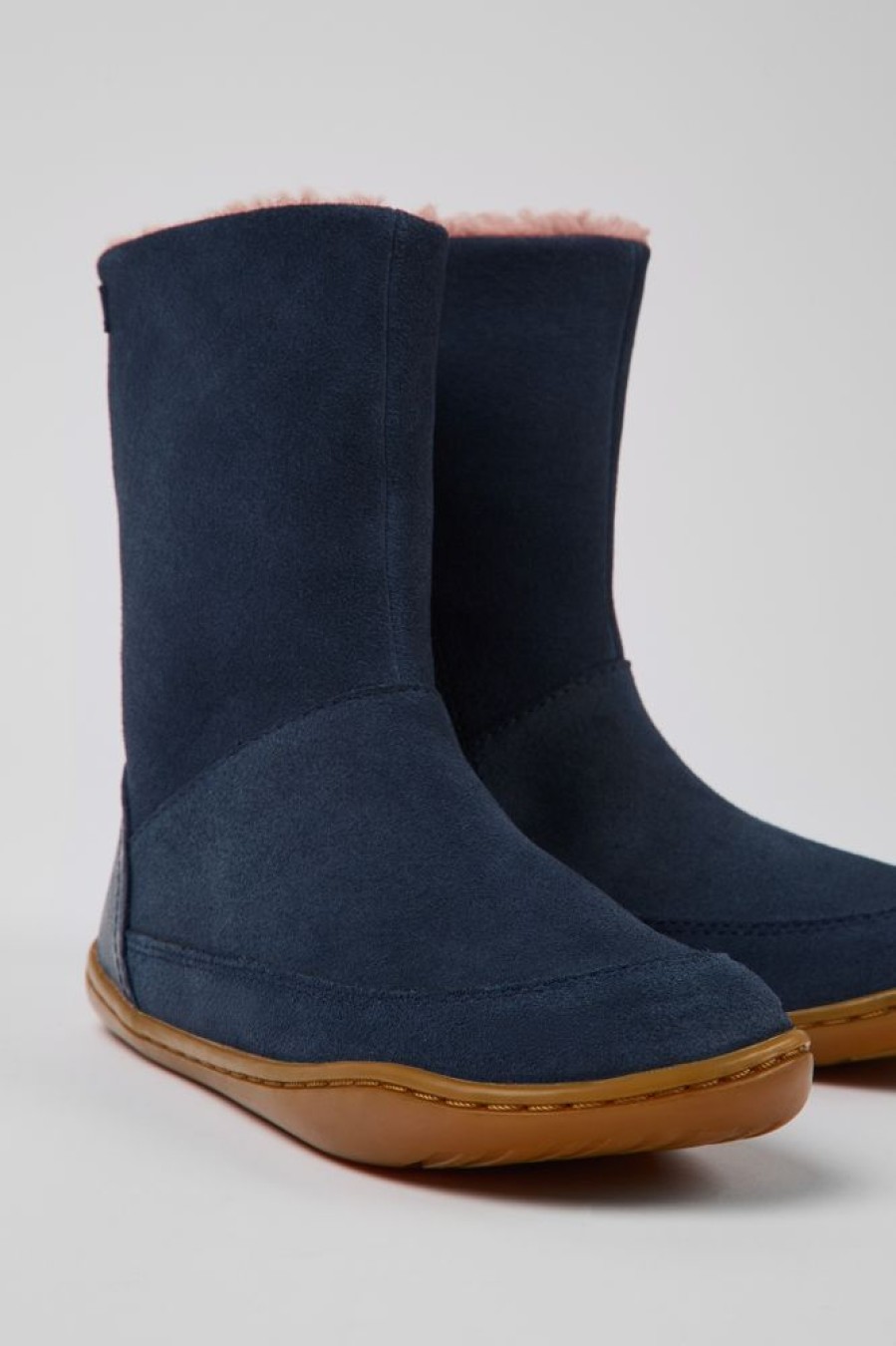 Kids CamperLab Boots | Navy Blue Nubuck And Leather Boots