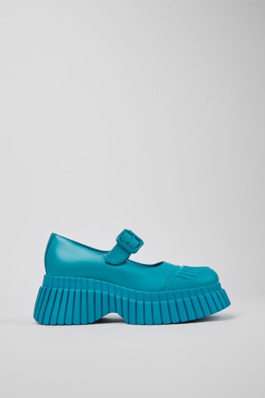 Women CamperLab Wedges | Blue Leather Shoes For Women