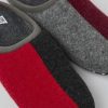 Women CamperLab Slippers | Gray, Red, And Burgundy Wool Slippers For Women