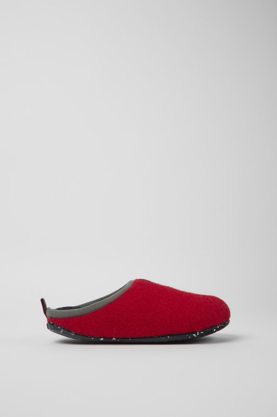 Women CamperLab Slippers | Gray, Red, And Burgundy Wool Slippers For Women