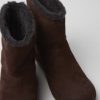 Women CamperLab Boots | Brown Nubuck Ankle Boots For Women