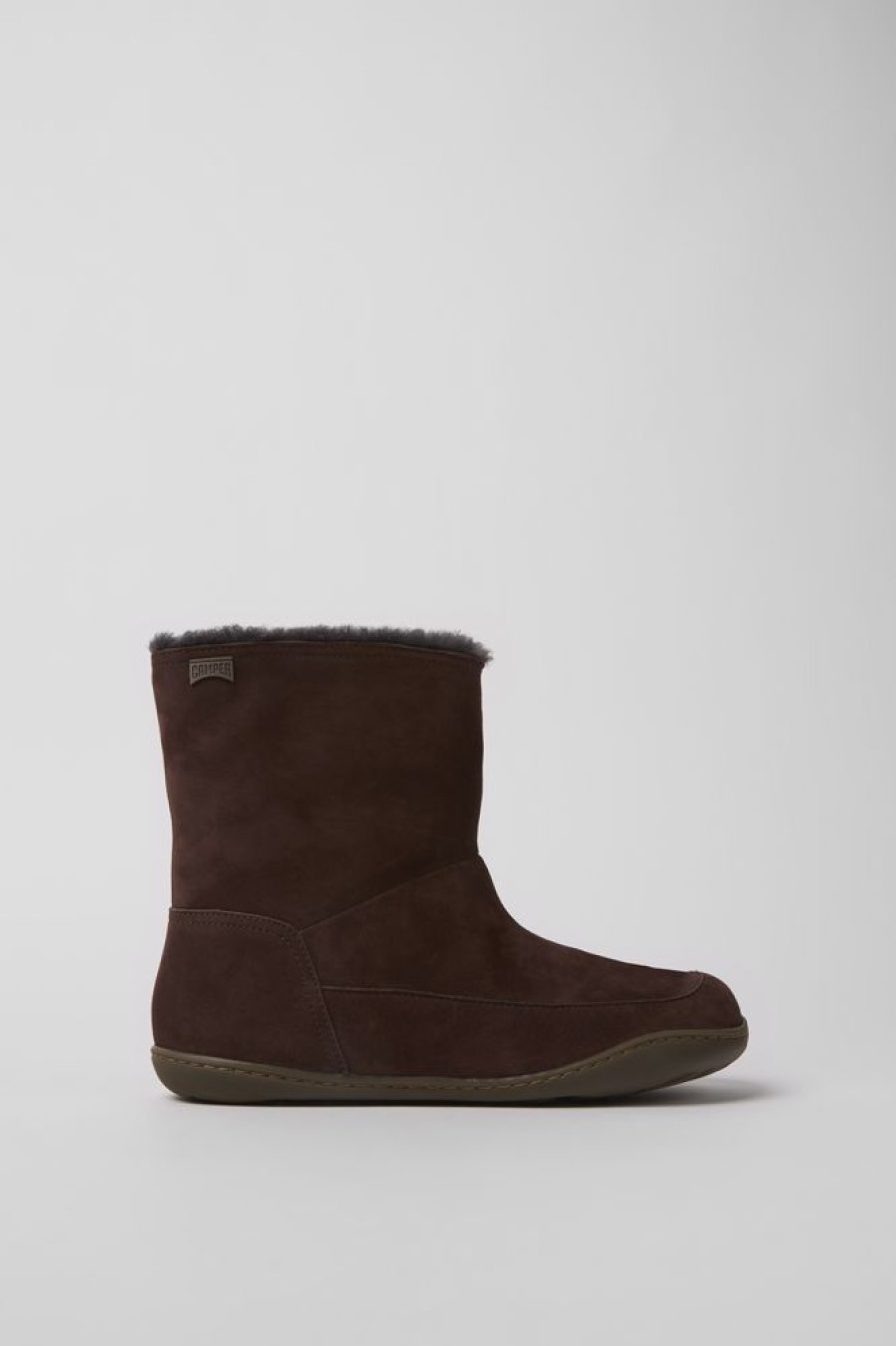 Women CamperLab Boots | Brown Nubuck Ankle Boots For Women