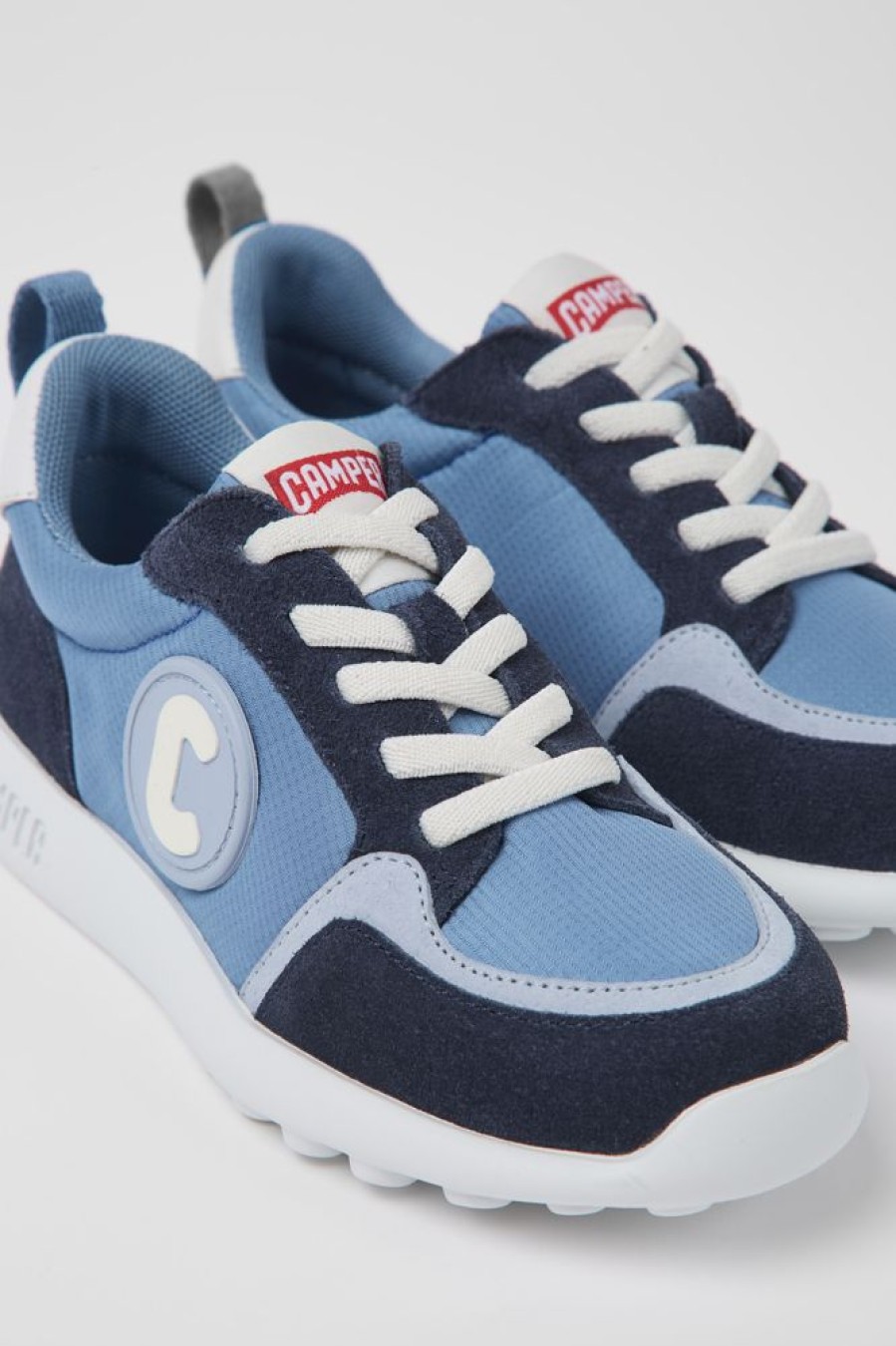 Kids CamperLab Sneakers | Blue Textile And Nubuck Sneakers For Kids