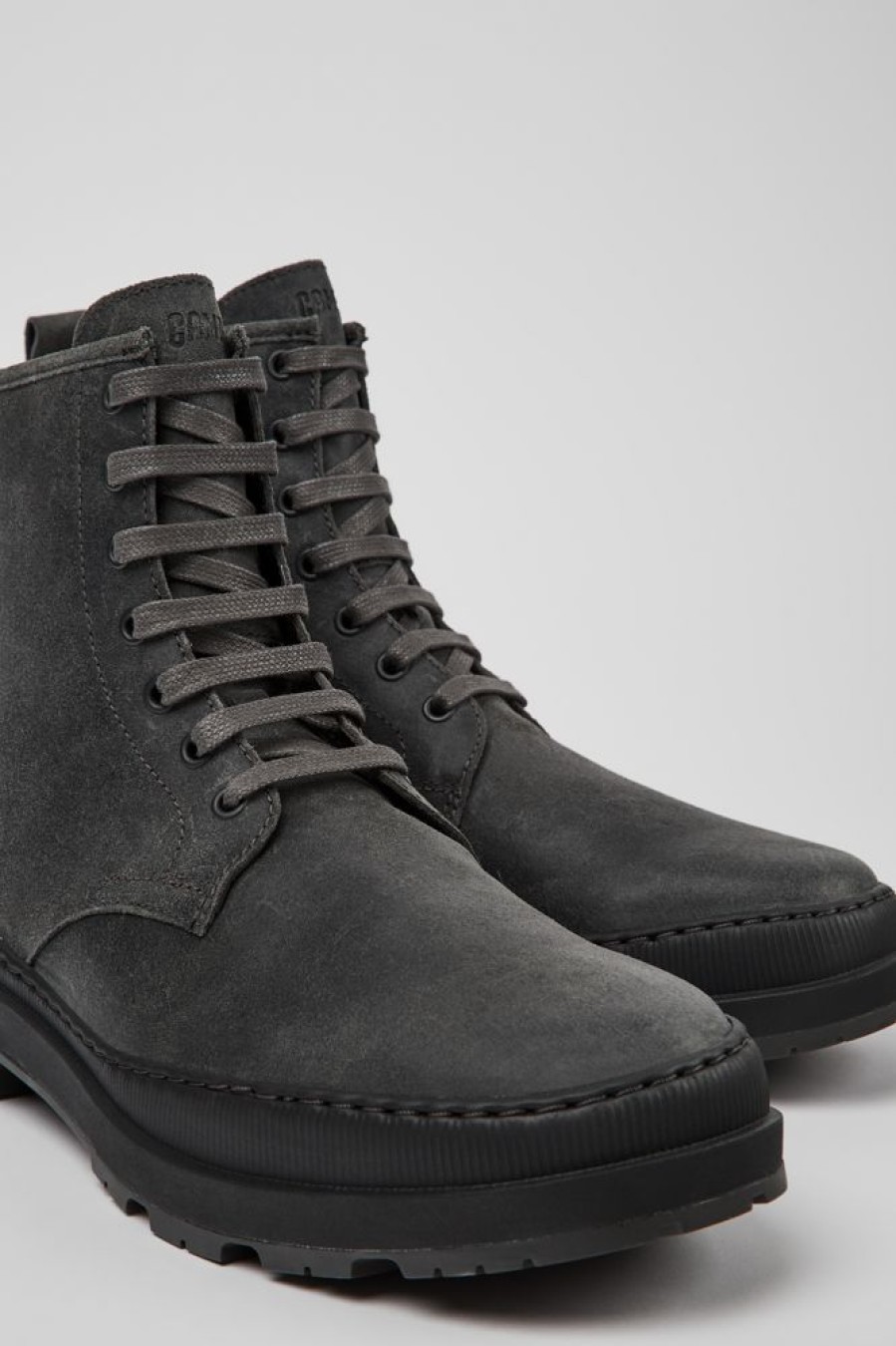 Men CamperLab Formal Shoes | Dark Gray Nubuck Ankle Boots For Men