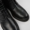 Women CamperLab Boots | Black Leather Lace-Up Boots For Women