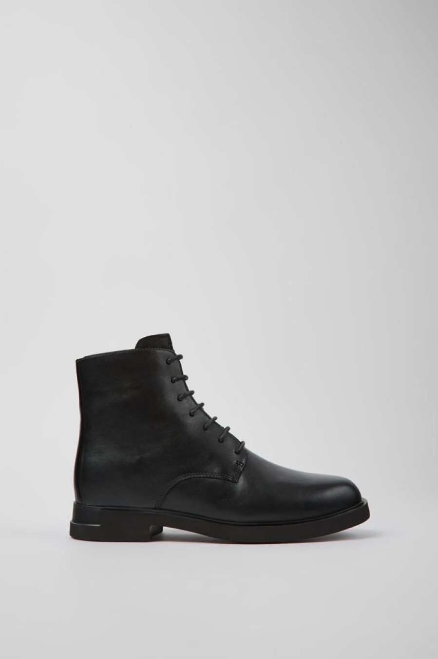 Women CamperLab Boots | Black Leather Lace-Up Boots For Women