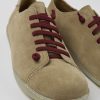 Men CamperLab Casual Shoes | Beige Nubuck Shoes For Men