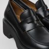 Women CamperLab Formal Shoes | Black Leather Loafers For Women