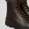 Women CamperLab Ankle Boots | Dark Brown Leather Ankle Boots For Women