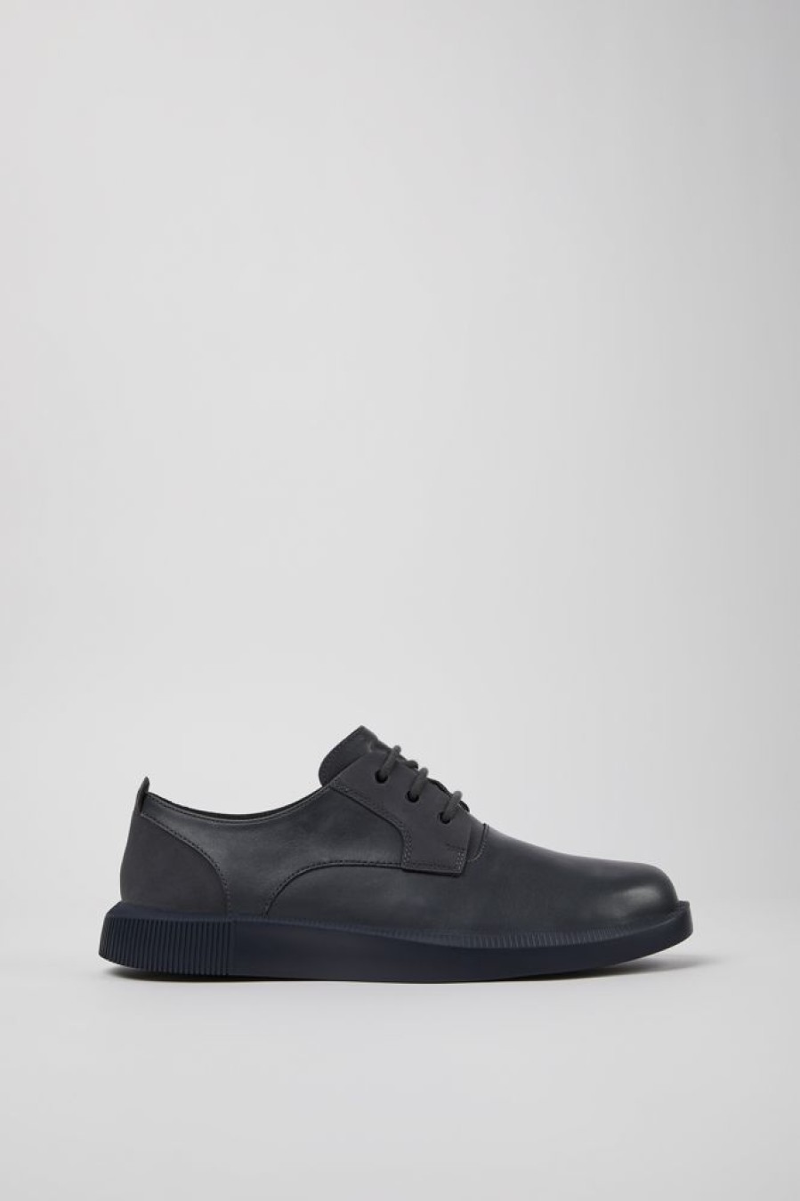 Men CamperLab Casual Shoes | Dark Gray Leather And Nubuck Shoes For Men