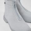 Women CamperLab Ankle Boots | Gray Textile Zip Bootie For Women