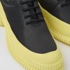 Women CamperLab Formal Shoes | Black And Yellow Leather Lace-Up Shoes For Women