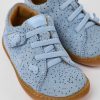 Kids CamperLab Hook And Loop | Blue Nubuck Shoes For Kids