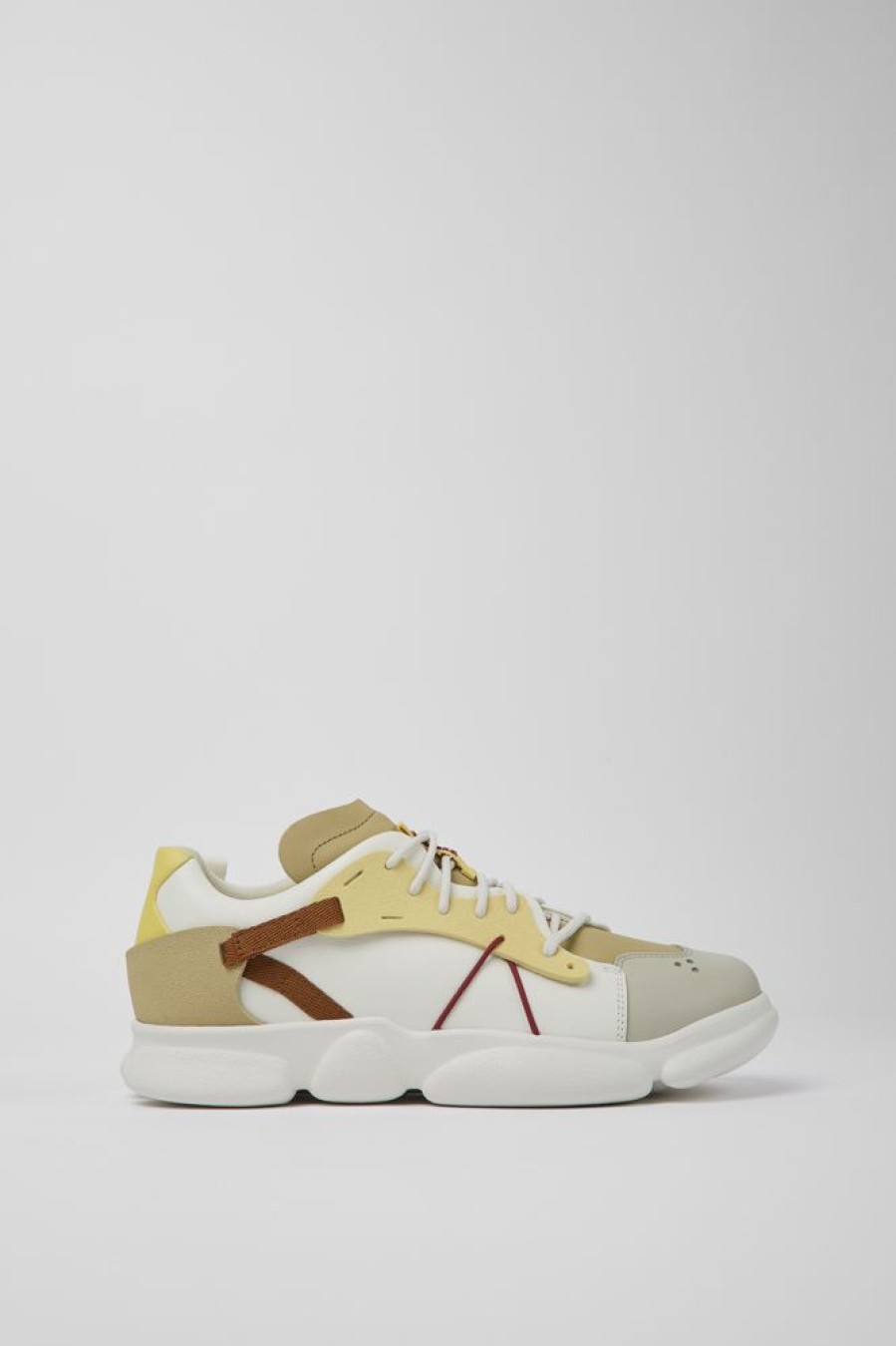 Men CamperLab Sneakers | Multicolored Leather And Textile Sneakers For Men