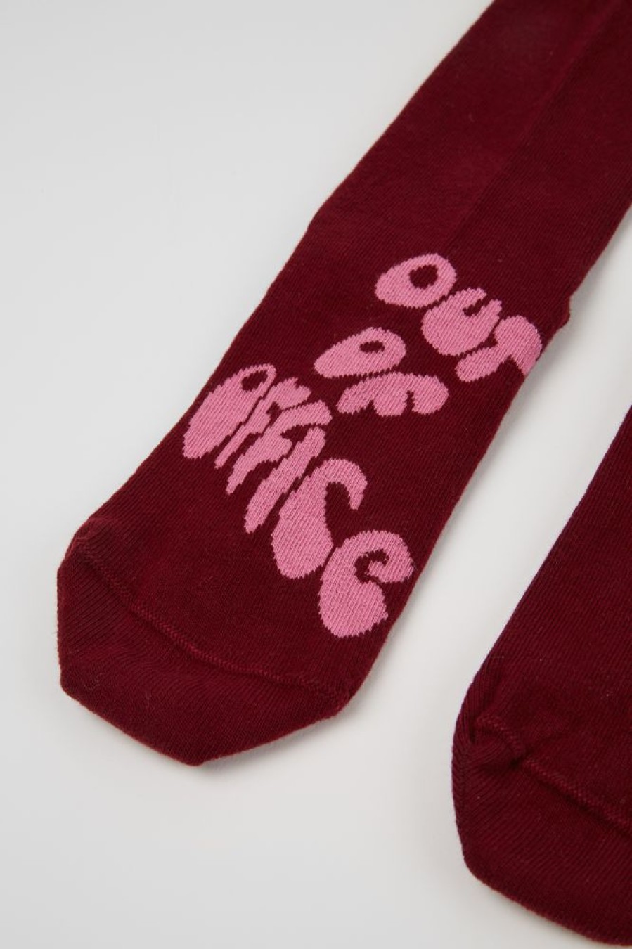 Men CamperLab Socks | Burgundy And Pink Socks