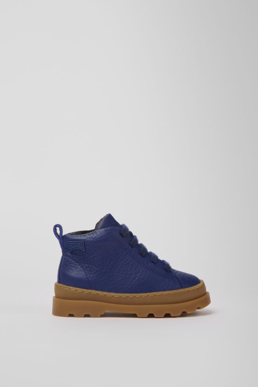 Kids CamperLab Boots | Blue Leather Lace-Up Boots