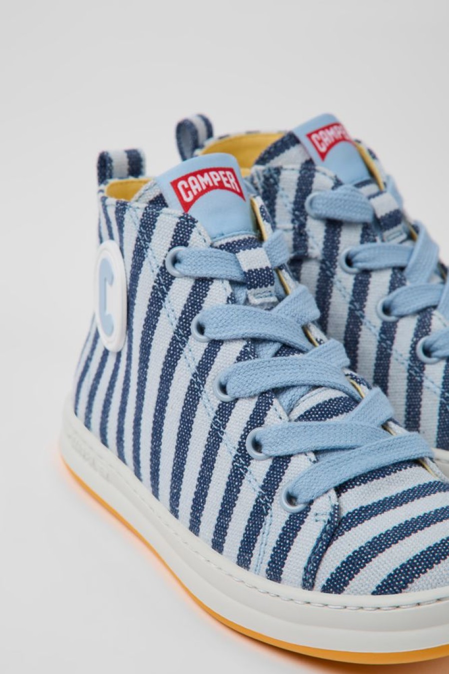 Kids CamperLab Sneakers | Blue And White Textile Sneakers For Kids