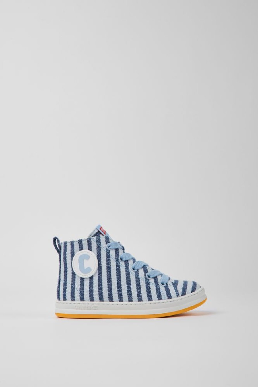 Kids CamperLab Sneakers | Blue And White Textile Sneakers For Kids