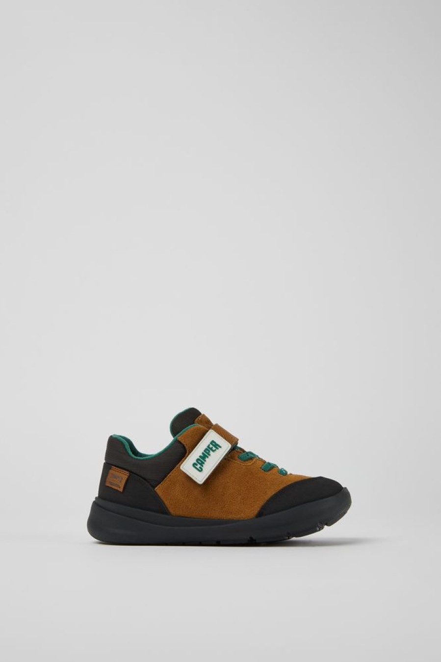 Kids CamperLab Sneakers | Brown, Grey, And Black Nubuck And Textile Shoes