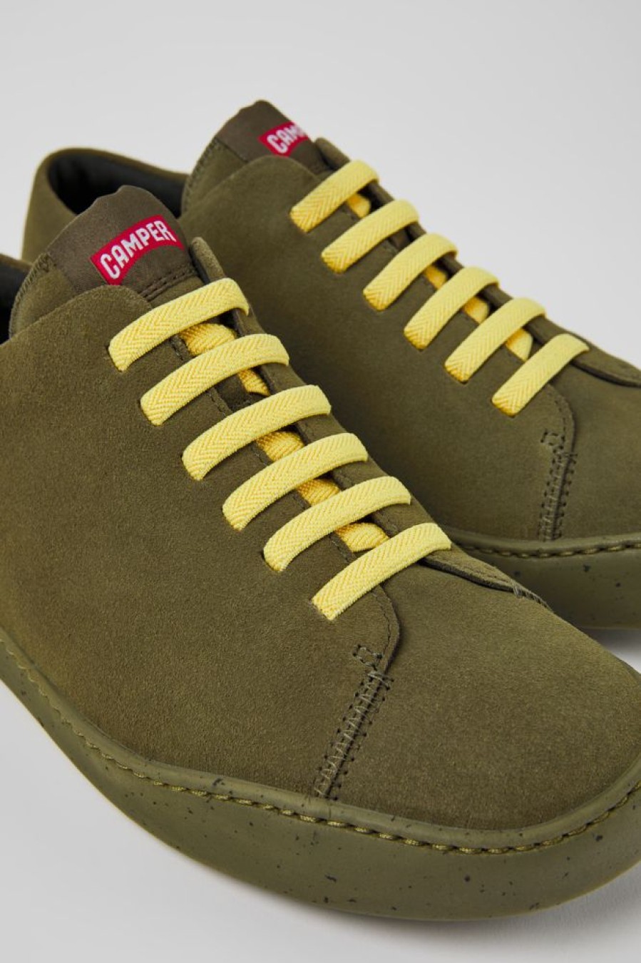 Men CamperLab Casual Shoes | Green Nubuck Sneakers For Men