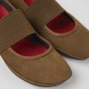 Women CamperLab Flat Shoes | Brown Nubuck Ballerinas For Women