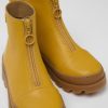 Kids CamperLab Boots | Yellow Leather Zip-Up Boots