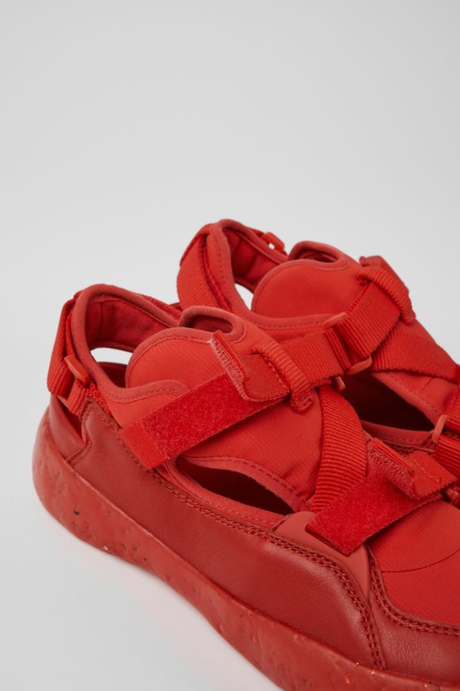 Men CamperLab Sneakers | Red Semi-Open Sneakers For Men