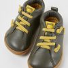 Kids CamperLab Boots | Green Leather Ankle Boots