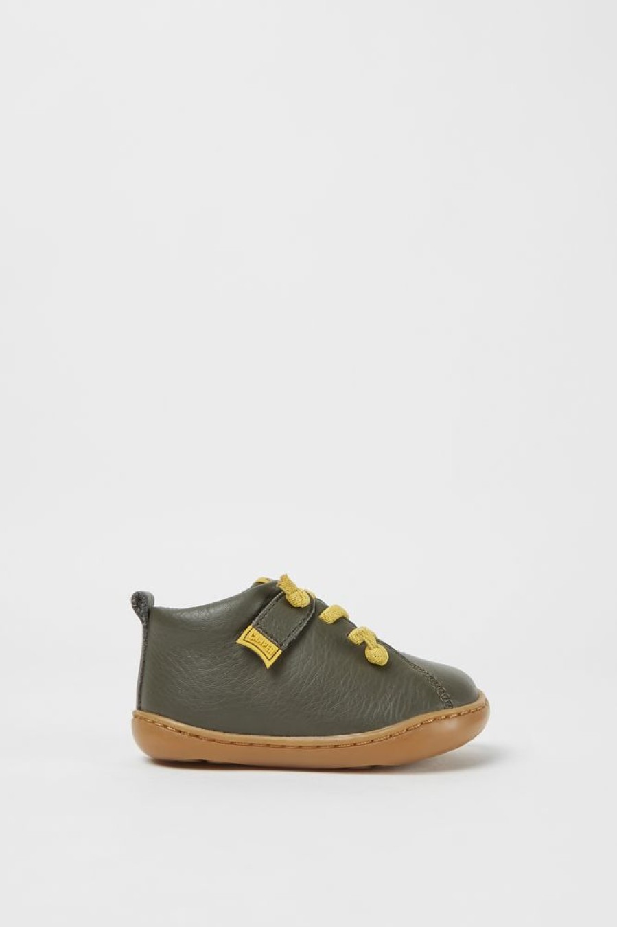 Kids CamperLab Boots | Green Leather Ankle Boots