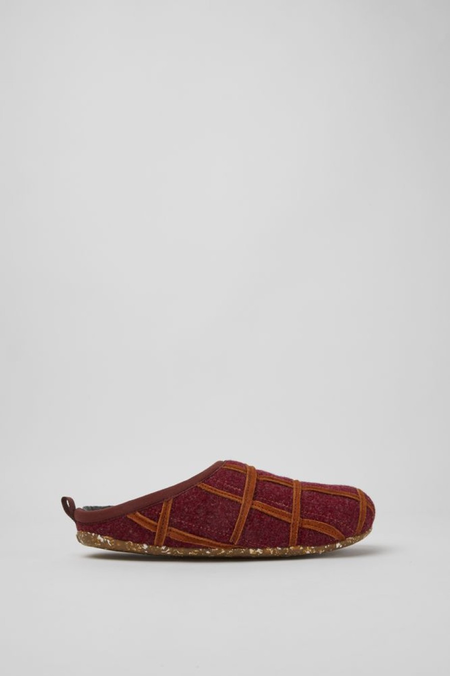 Women CamperLab Slippers | Burgundy Wool Women'S Slippers