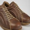 Men CamperLab Casual Shoes | Brown Vegetable Tanned Leather Shoes For Men