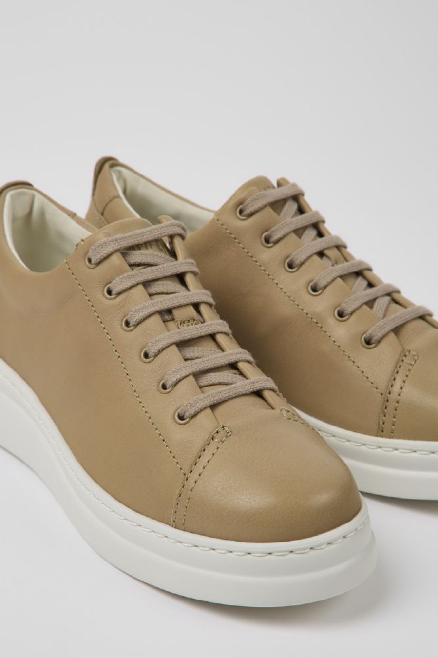 Women CamperLab Sneakers | Beige Leather Sneakers For Women