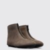 Women CamperLab Ankle Boots | Grey Green Zip Up Ankle Boot For Women