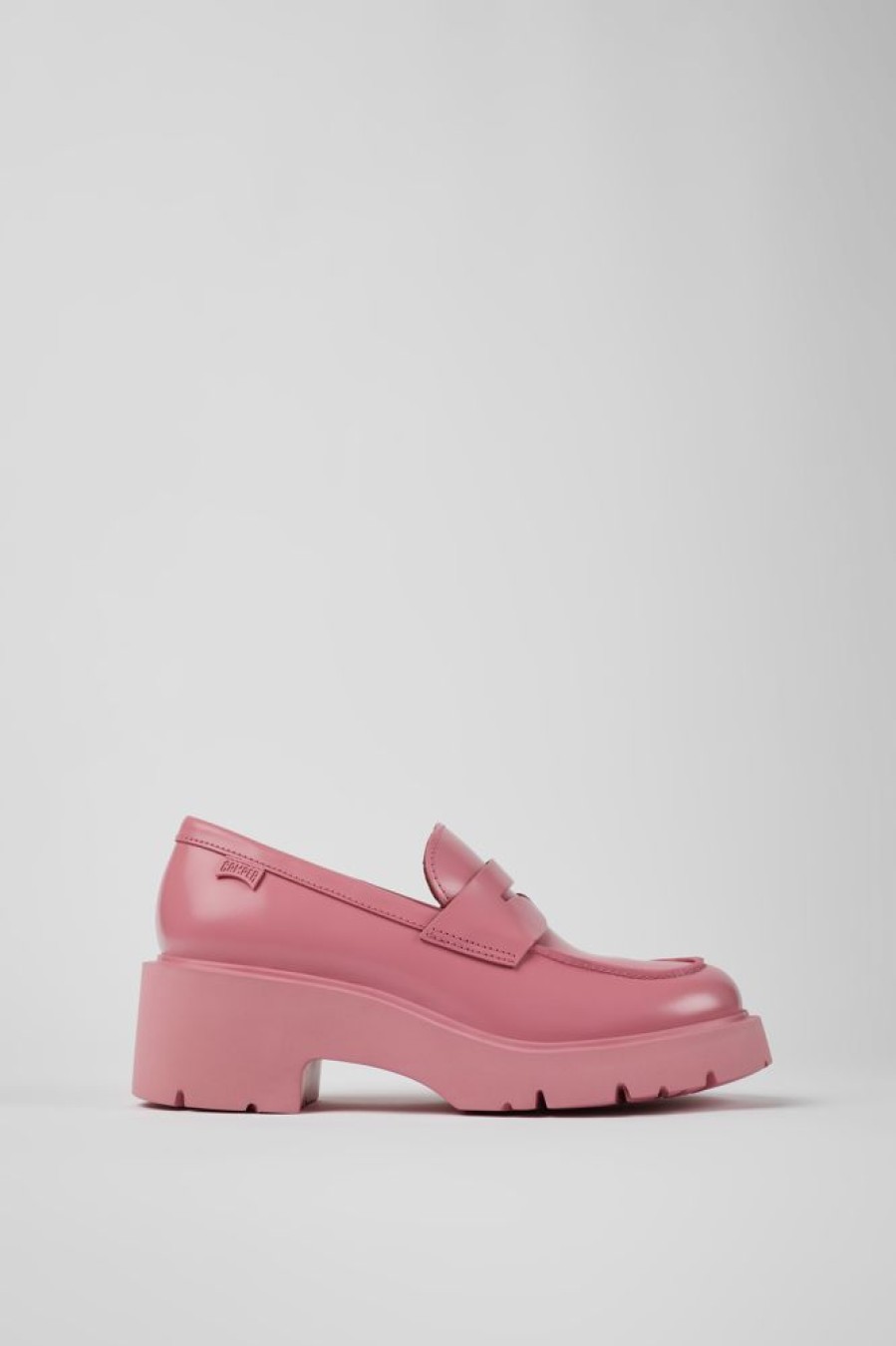 Women CamperLab Formal Shoes | Pink Leather Loafers For Women