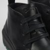 Men CamperLab Ankle Boots | Black Leather Shoes For Men