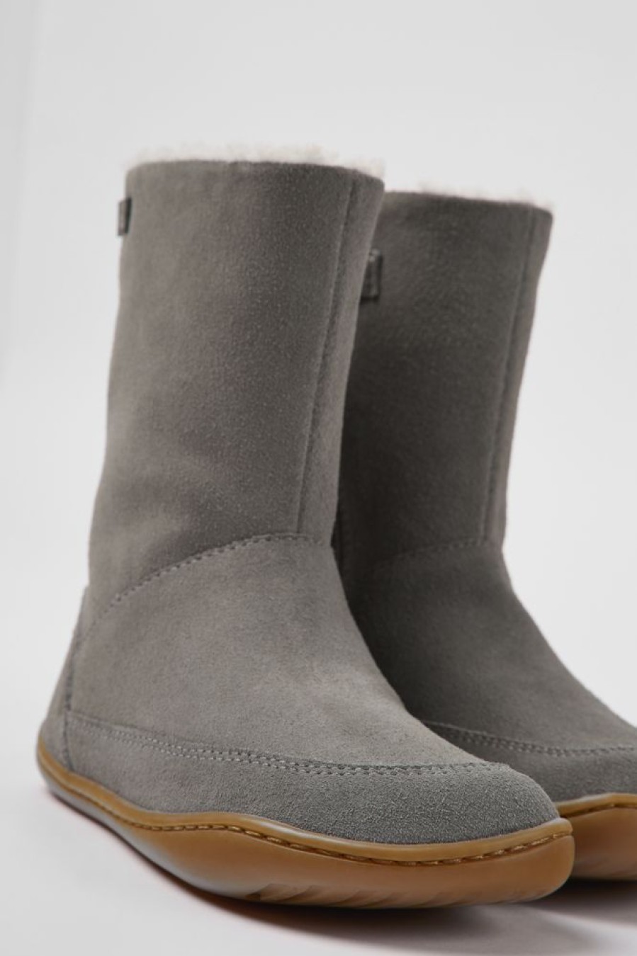 Kids CamperLab Boots | Gray Nubuck Boots For Kids