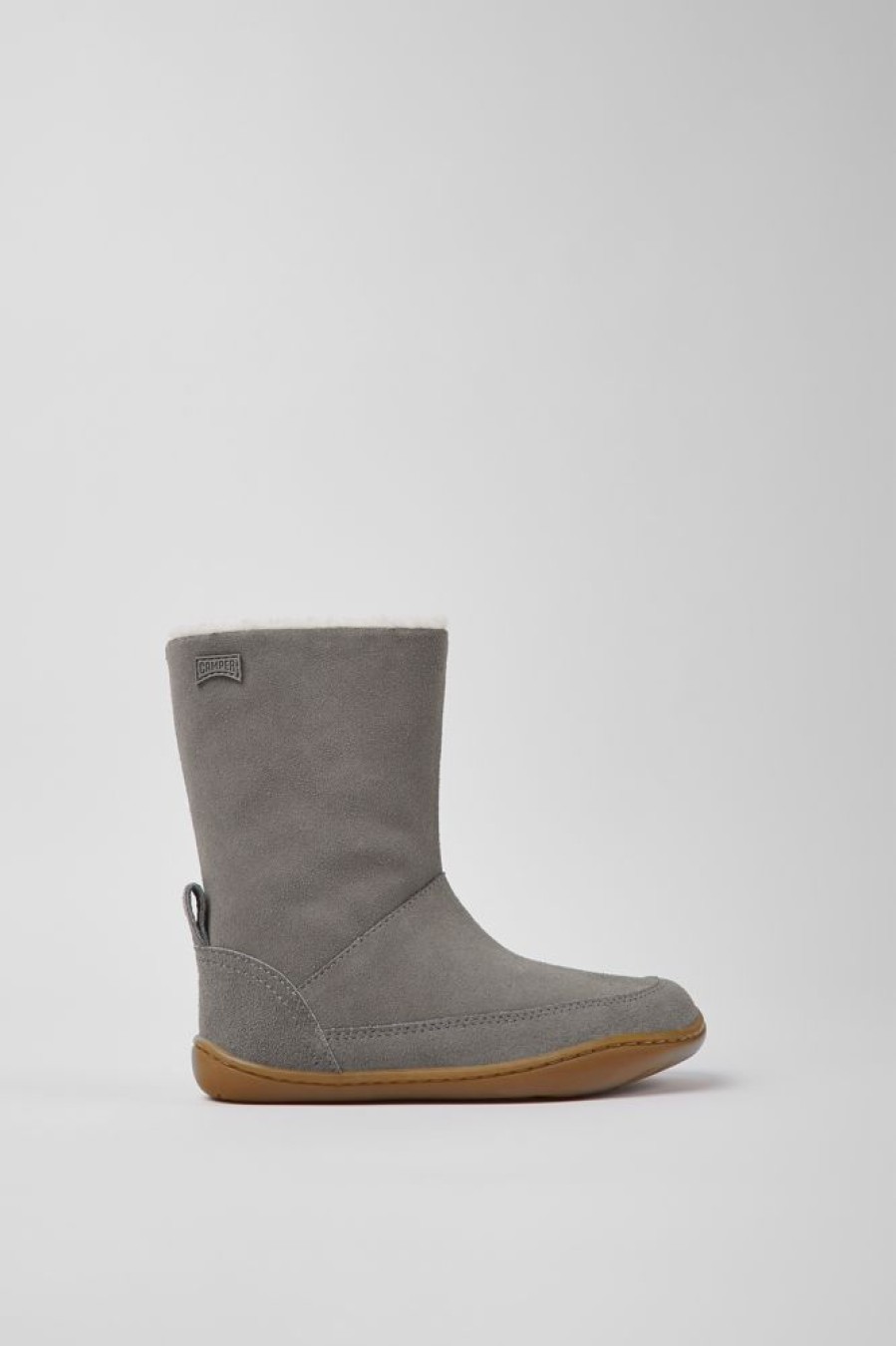 Kids CamperLab Boots | Gray Nubuck Boots For Kids