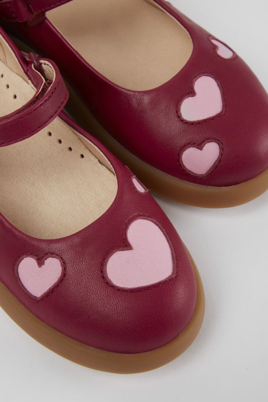 Kids CamperLab Ballerinas | Pink Leather Shoes