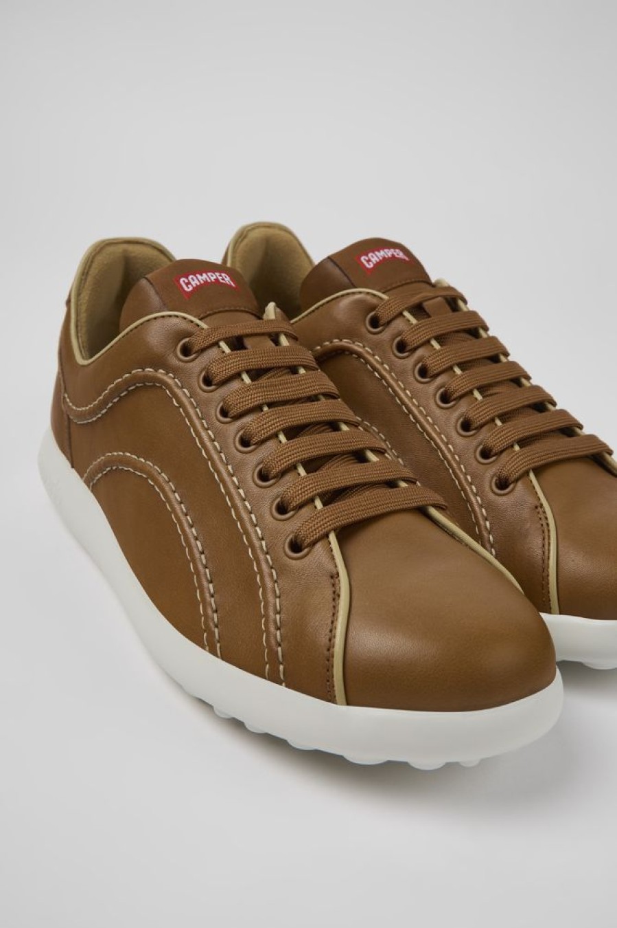 Men CamperLab Sneakers | Brown Leather Sneakers For Men