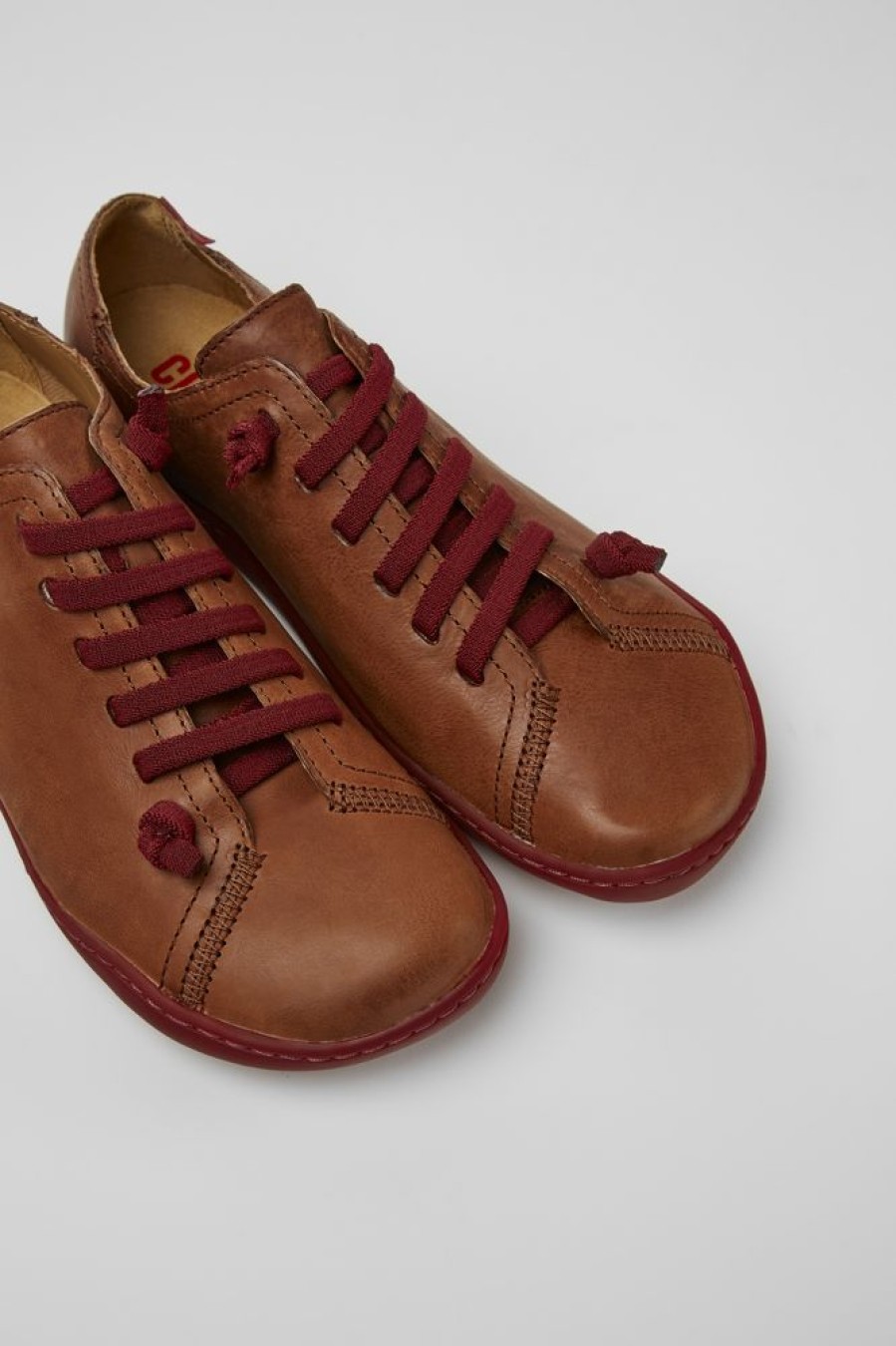 Women CamperLab Casual Shoes | Brown Leather Shoes For Women